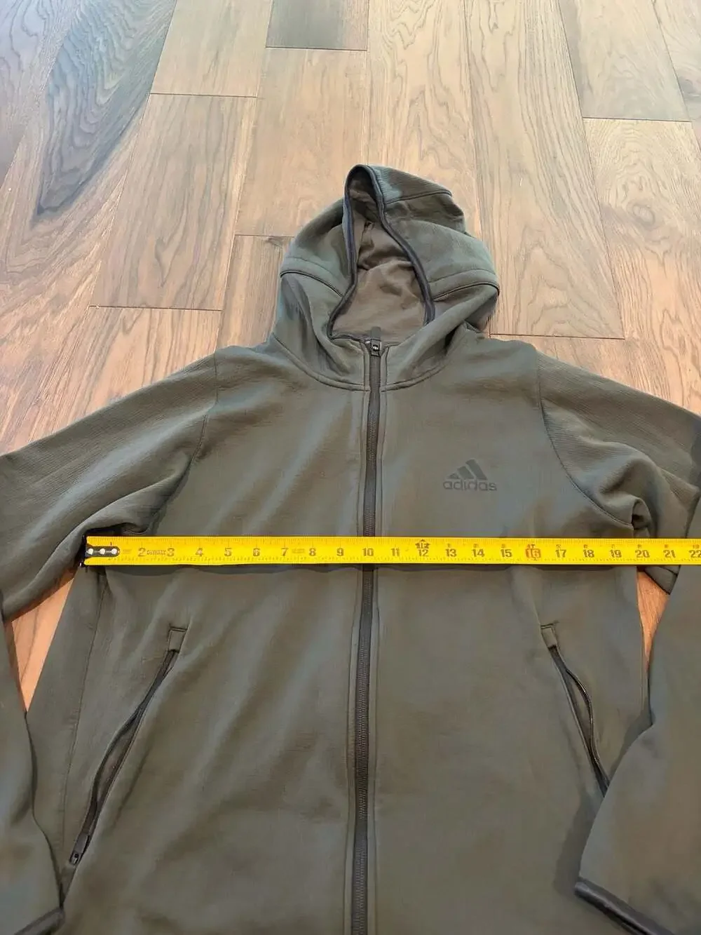 Adidas ZNE Full Zip Hoodie Olive Green Size Large